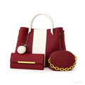 Structured Leather Handbag Set